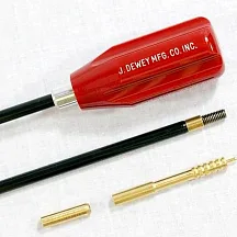 Шомпол Dewey к. .35 (9мм), L=112см, папа 12/28, сталь+оплетка, рукоять - плаcтик, подшипник +вишер+переходник